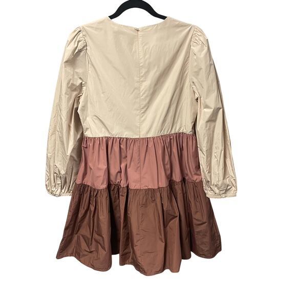 English Factory Cream Pink Mauve Color Block Dress Womens Size Large - Picture 5 of 6